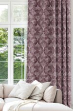 Geometric Hoop Patterned Burgundy Colorful Digitally-printed Modern Blackout curtain - 140 x 270 cm