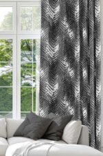 Gray - Smoke gray Tropical Patterned Modern Blackout curtain - 140 x 270 cm