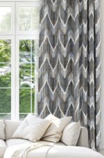Stripe Patterned Abstract Smoke gray Colorful Digitally-printed Modern Blackout curtain - 140 x 270 cm