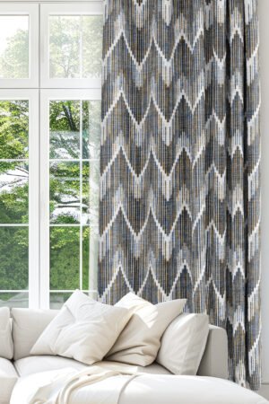 Stripe Patterned Abstract Smoke gray Colorful Digitally-printed Modern Blackout curtain - 140 x 270 cm