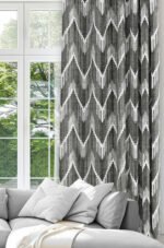 Stripe Patterned Abstract Gray Colorful Digitally-printed Modern Blackout curtain - 140 x 270 cm