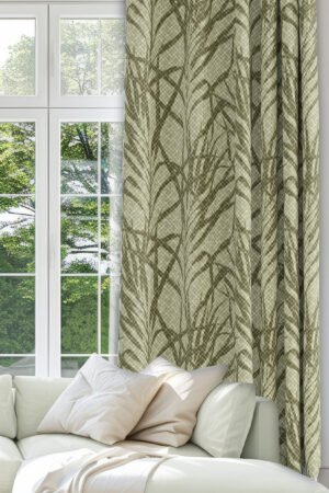 Green Leaf Patterned Blackout curtain - 140 x 270 cm