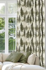 Pine Tree Patterned Modern Green Blackout curtain - 140 x 270 cm