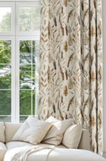 Wheat Patterned Cream Modern Blackout curtain - 140 x 270 cm