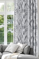 Wheat Patterned Smoke gray Modern Blackout curtain - 140 x 270 cm