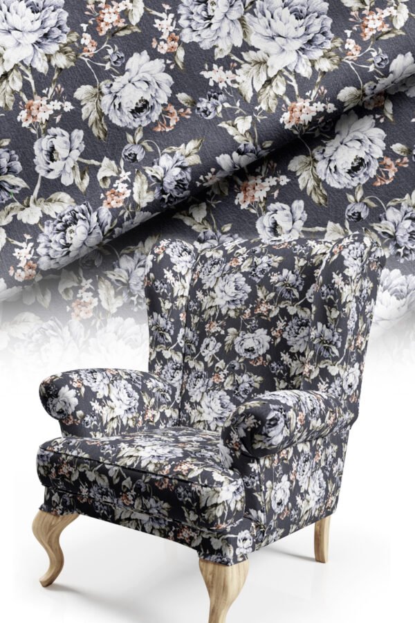 smoke grey upholstery fabric