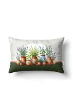 CANILA SICILIA Flowerpot With motifs Green Rectangular Pillow cover 33 x 53 cm Double-sided Pillow cover 1 PIECE(S) ( SICILIA 4 )