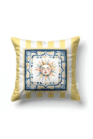 CANILA SUNRITE SUN Patterned Pastel Yellow Square Pillow cover 43 x 43 cm Double-sided Pillow cover 1 PIECE(S) ( SUNRITE 1 )