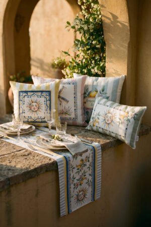 CANILA SUNRITE 4 Pillow cover 1 Table runner 5-piece set Pillow cover Set. Table set Double-sided Pillow cover. ( SUNRITE SET 1 )