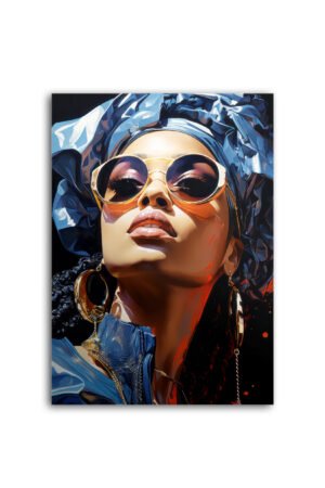 Blue Vogue Woman Canvas print – Modern Fashion Portrait Wall Decor | Suede Fabric With digital printing ( CANVAS PRINT 3 )