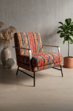 Ethnic Patterned Modern Detailed Red Upholstery fabric ( FBR 145 )