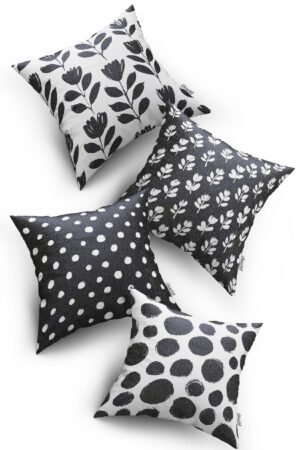 SMALL FLORAL PATTERNED DOUBLE-SIDED DIGITALLY-PRINTED PILLOW COVER 4-piece set ( KRL 19 )