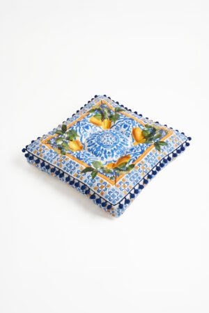 CANILA Modern Lemon Cello Patterned Italian Chair Cushion 43x43 x 7 cm 1 PIECE(S) ( CUSHION 2 )