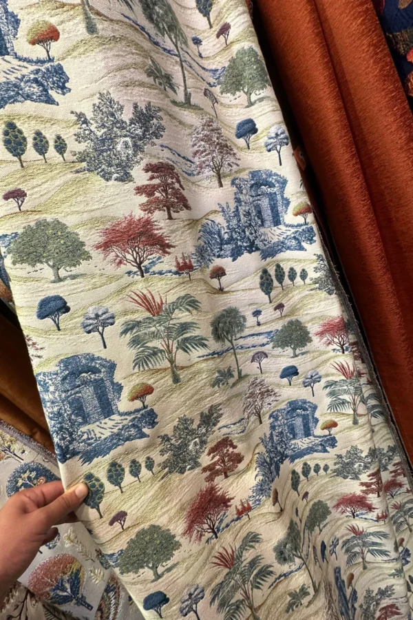 Vintage jacquard upholstery fabric