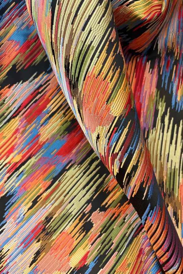 Colorful Ikat Jacquard Upholstery Fabric