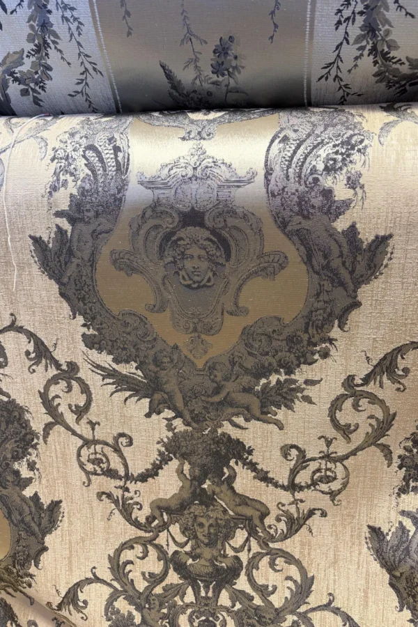 Luxury Baroque Jacquard Upholstery Fabric – Damask Satin
