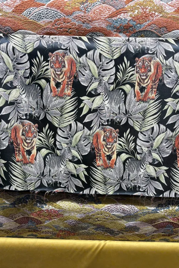 Tiger Zebra Jungle Upholstery Fabric